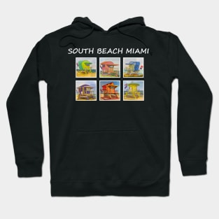 South Beach Miami - Lifeguard Towers - WelshDesigns Hoodie